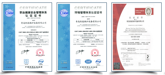 凱能公司職業健康、環境管理證書